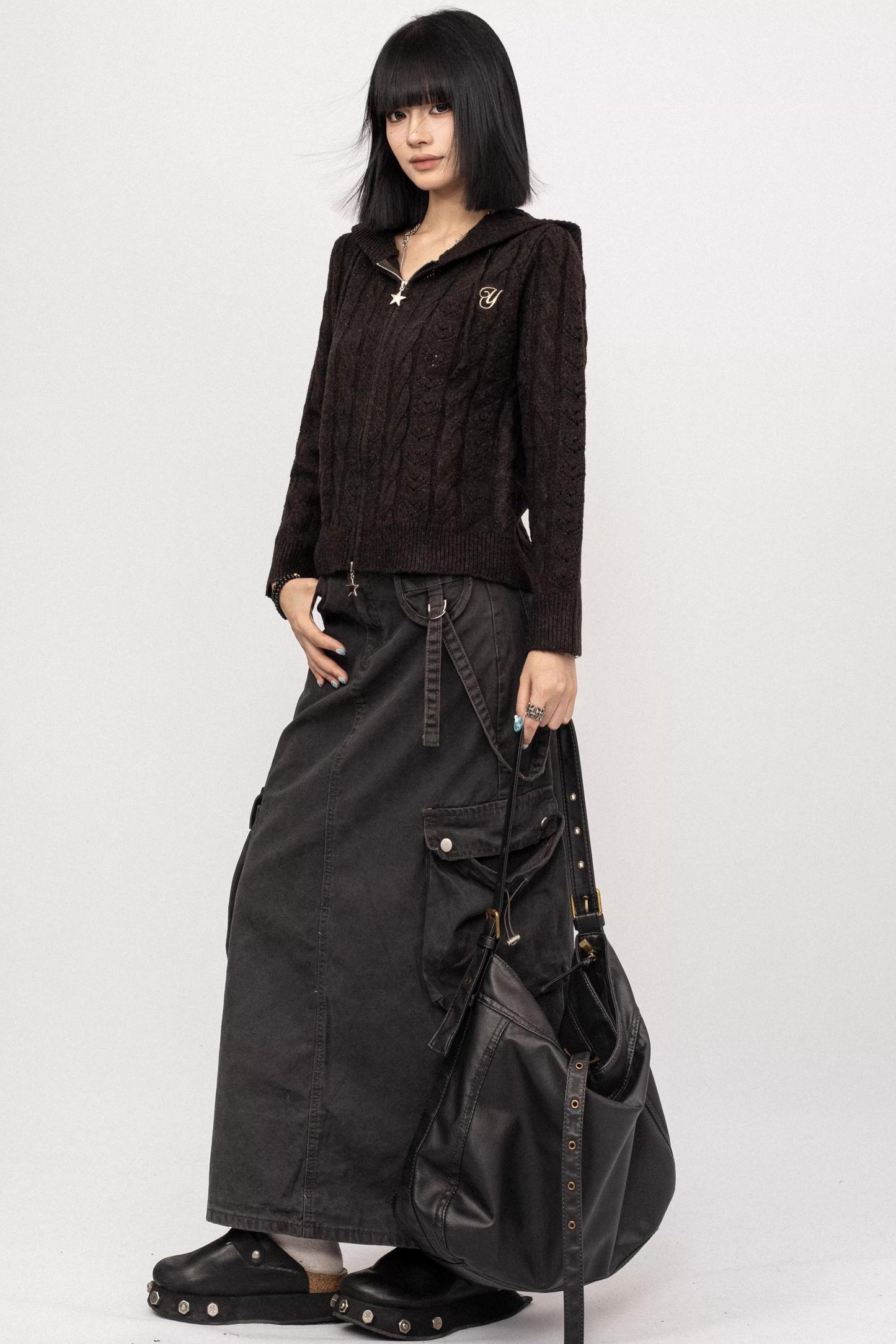 American Spice Hooded Zipper Cardigan