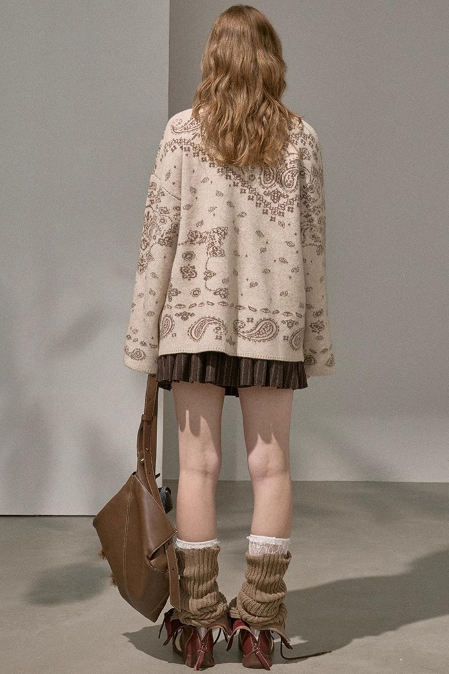 Cashew Flower V-Neck Premium Knit Cardigan