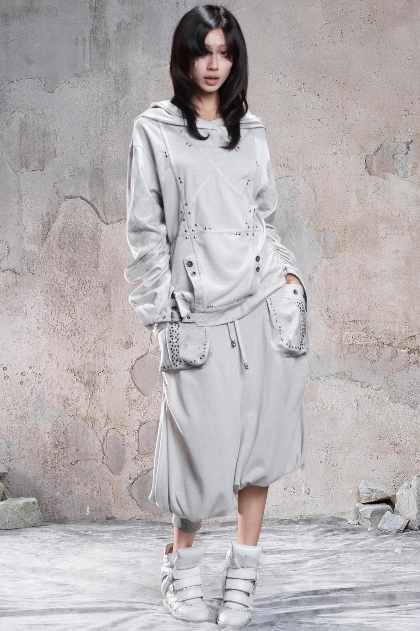 Solid Color Retro Punk Pants