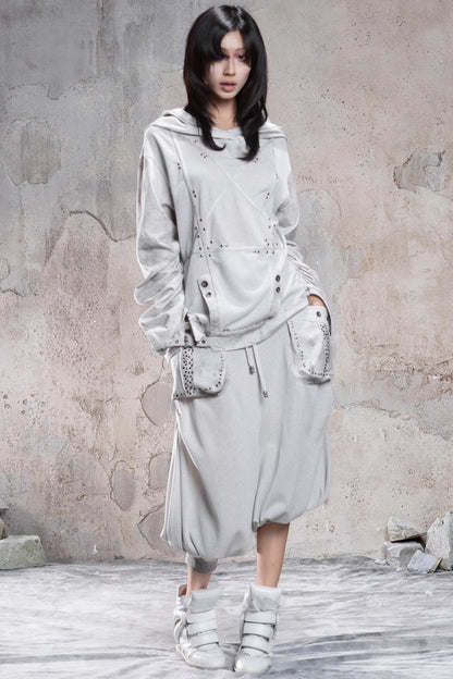 Solid Color Retro Punk Pants