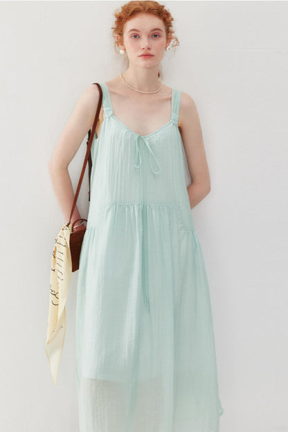 Fresh Ripple Halter Dress