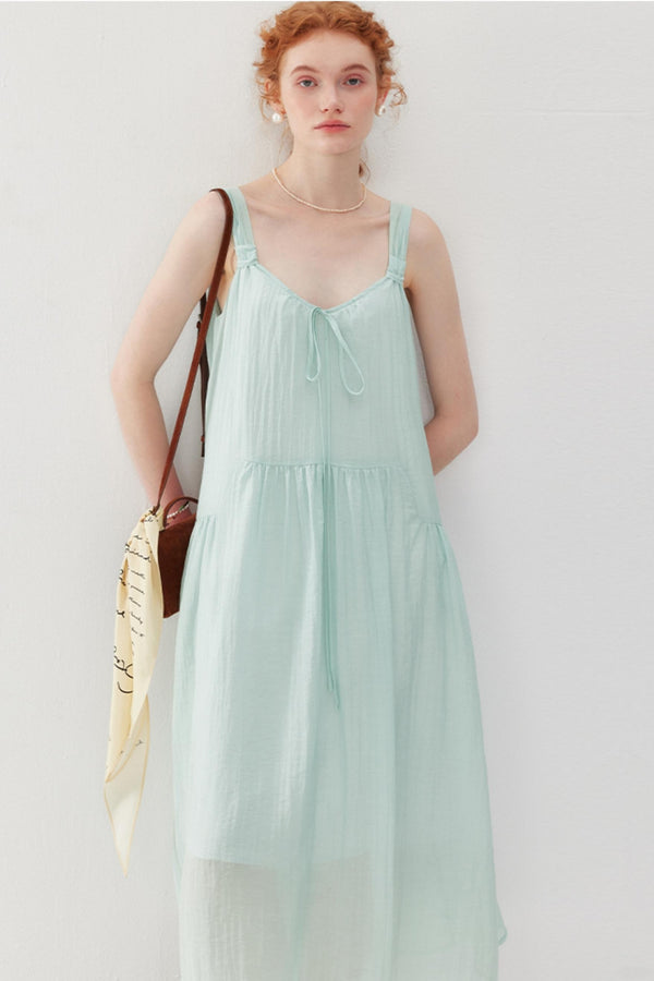 Fresh Ripple Halter Dress