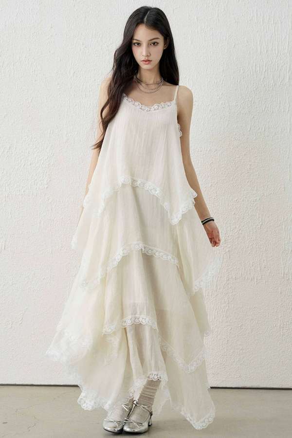 Vestido de tirantes finos de albaricoque