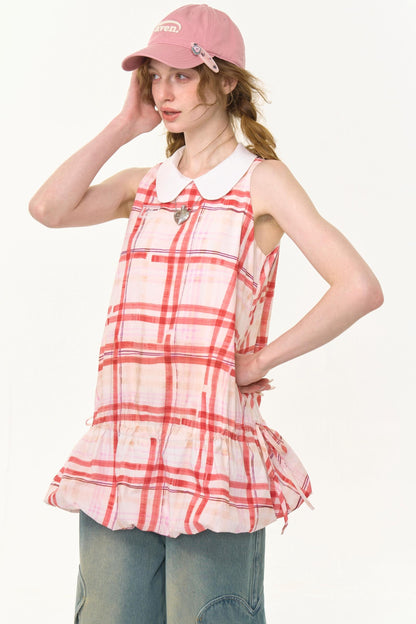 Pink Plaid Doll Dress