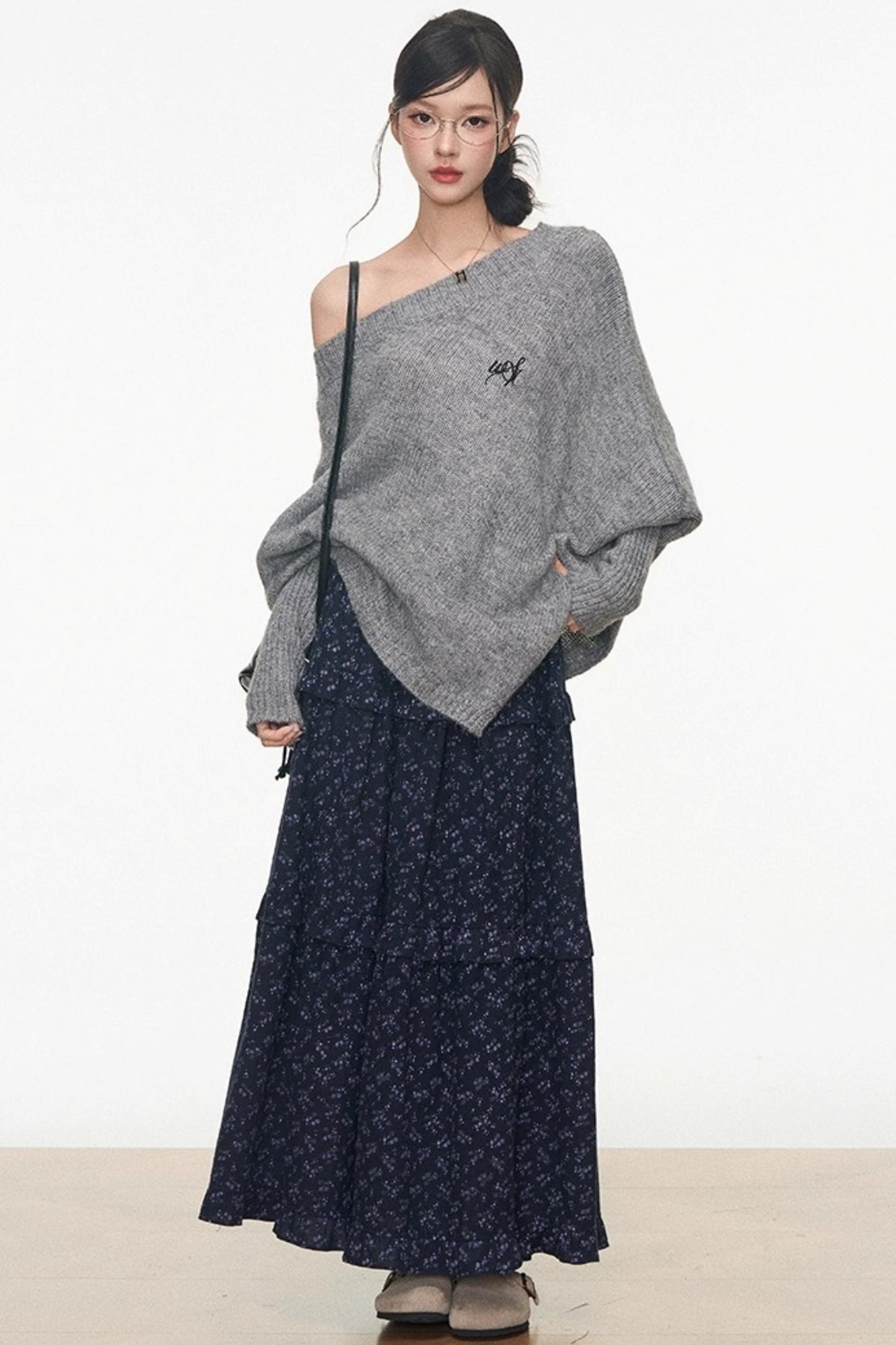Westayone Floral Sweater Skirt Set-Up