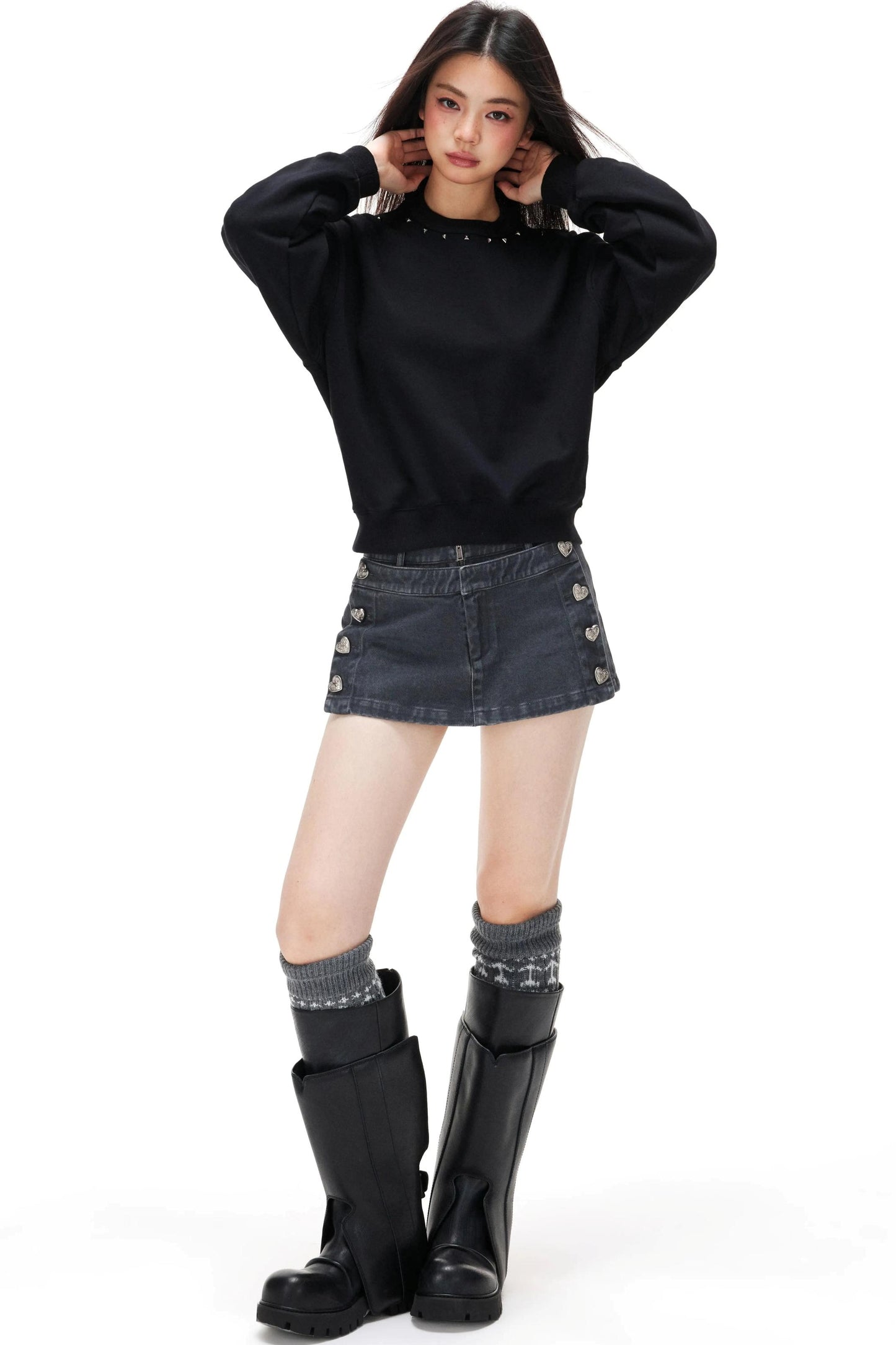 Enzyme Wash Twill Skirt Pants