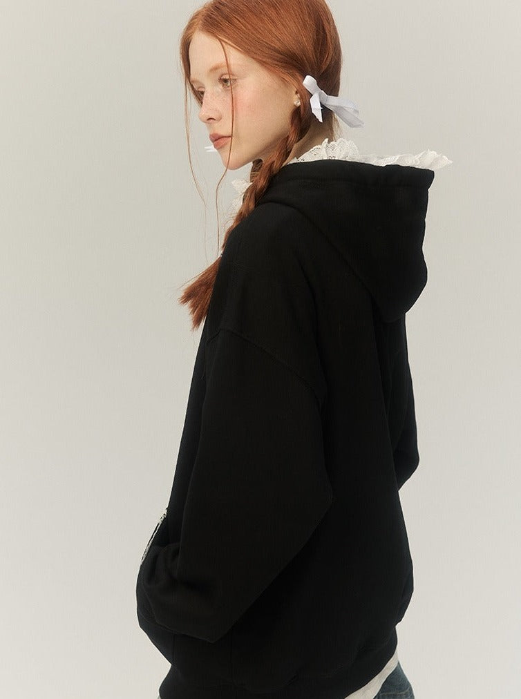 Hooded Pullover Sweatshirt Jacket