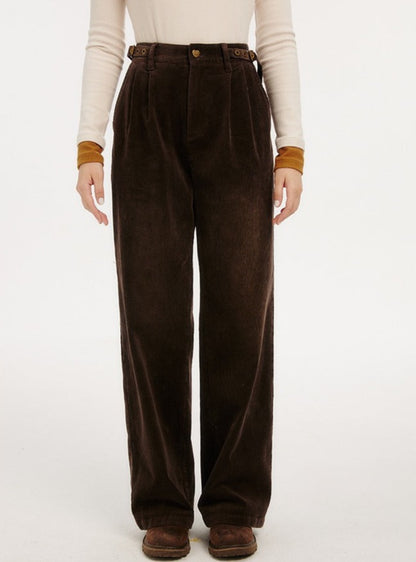 VINTAGE HIGH-WAISTED CASUAL STRAIGHT PANTS