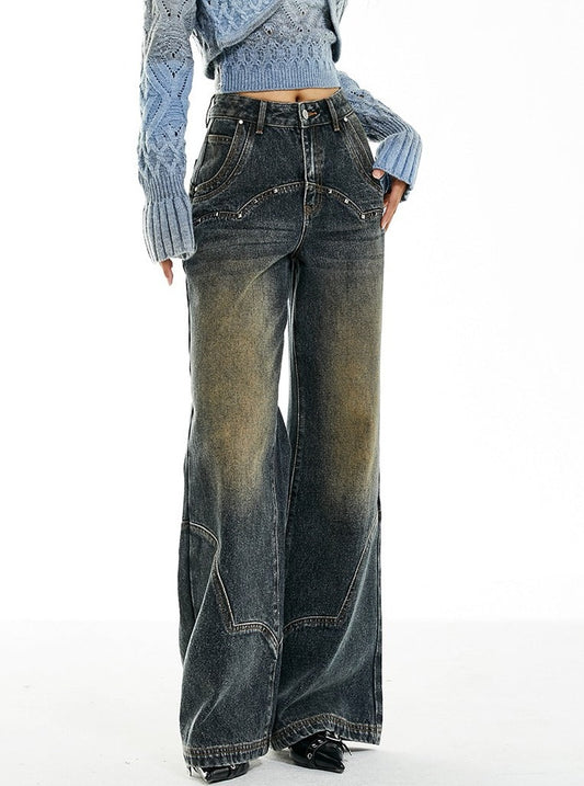American Retro Wash Jeans Pants