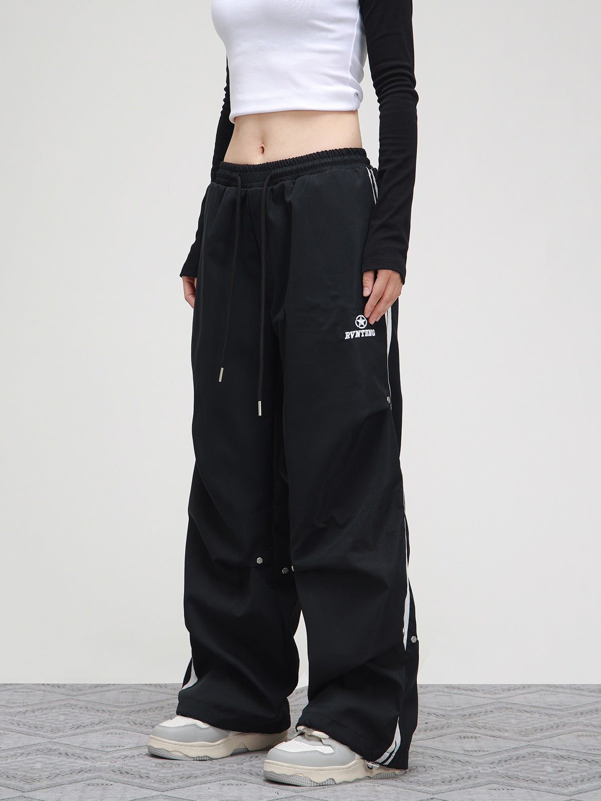 American hip-hop studded baggy sweatpants