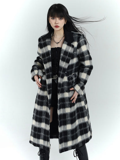 Plaid Tweed Coat Jacke