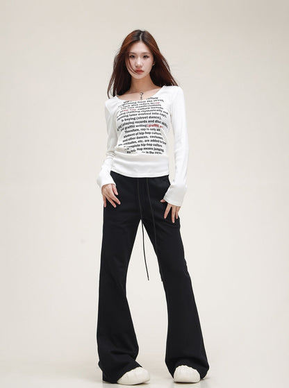 American Casual Pants Slim Slightly Flared Pants