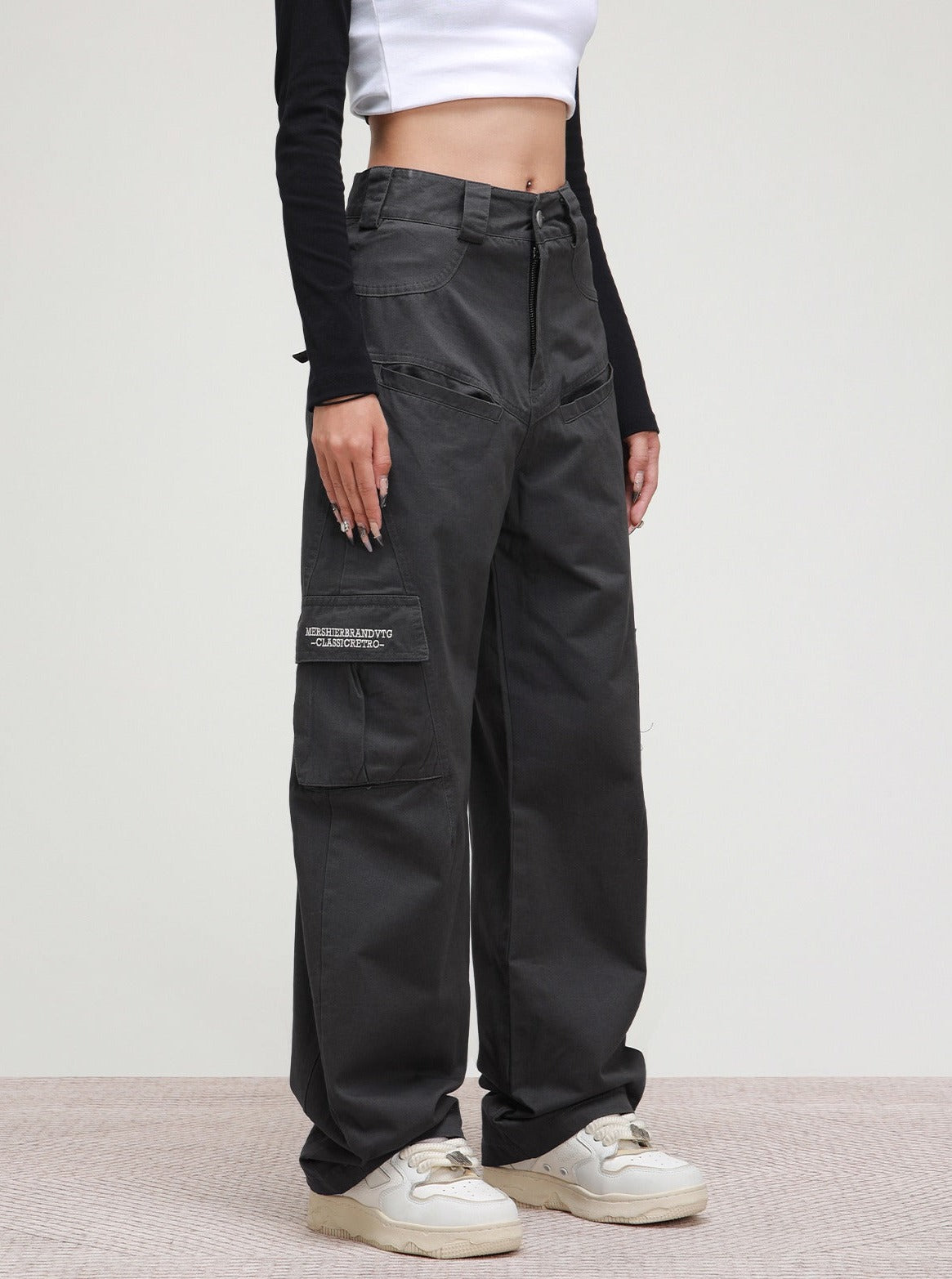 American High Street Grey Cargo Pants