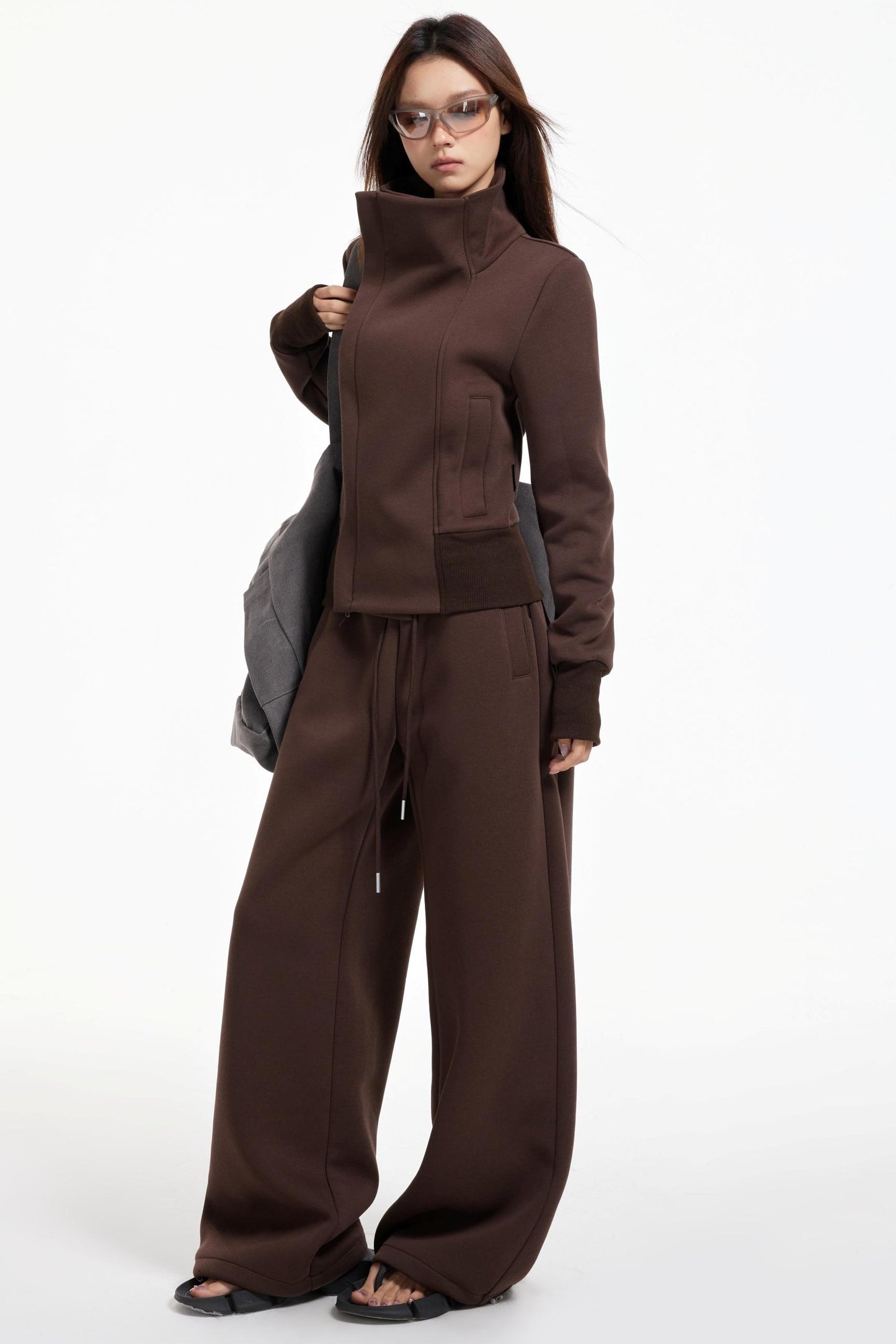 High Collar Slim Jacket Set-Up