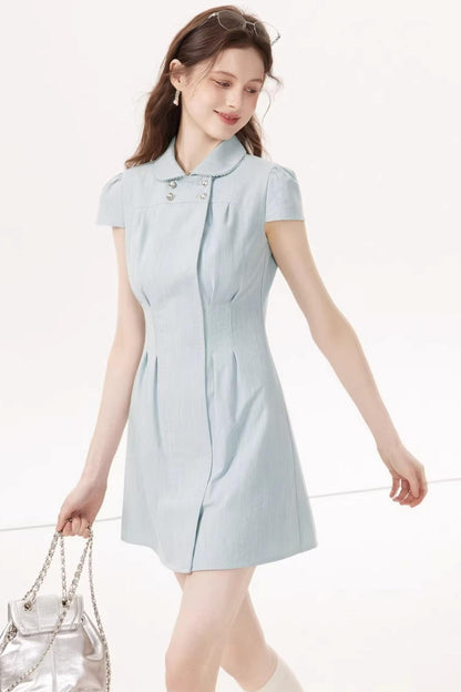 Feminine Faux Denim Dress