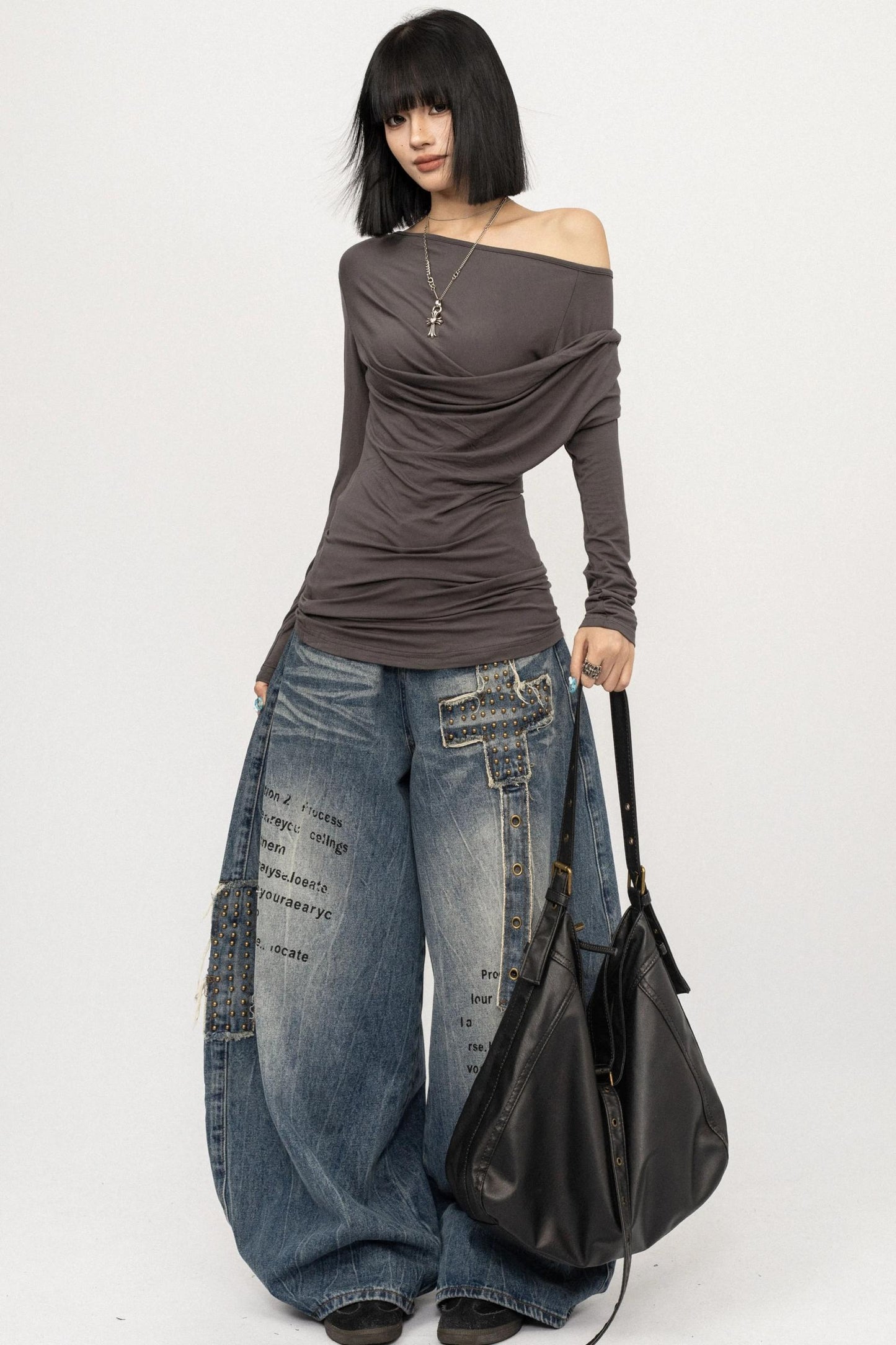 American Gray Long Sleeve Top