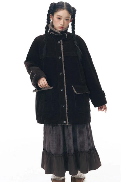 Corduroy Plush Patchwork Jacket