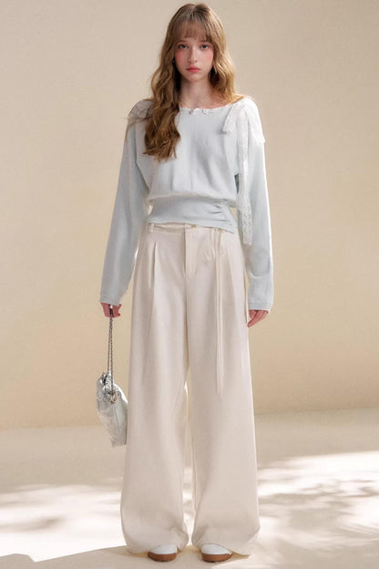 Romantic Lace Off-Shoulder Knit Sweater