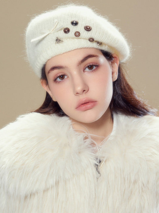 Wool knitted beret hats