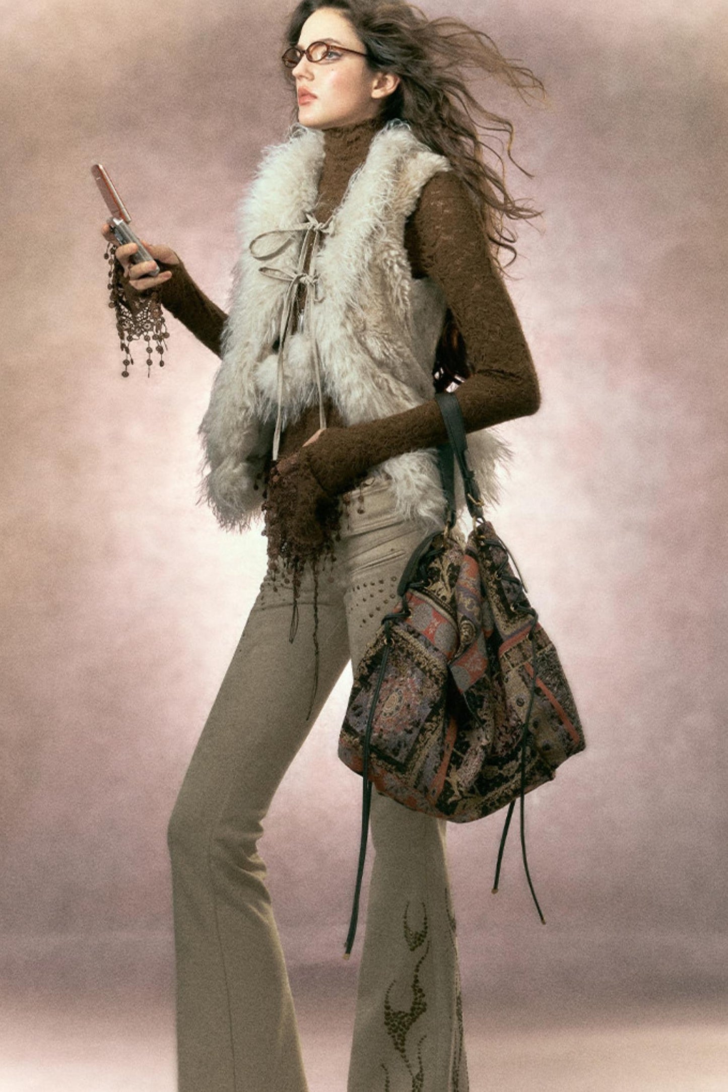 Retro Plush Patchwork Vest