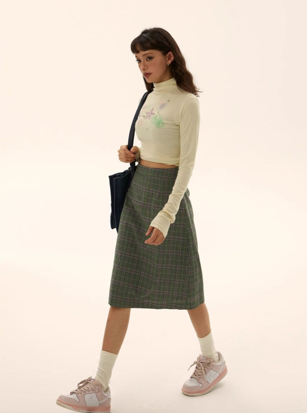 American retro A-line mid-length skirt