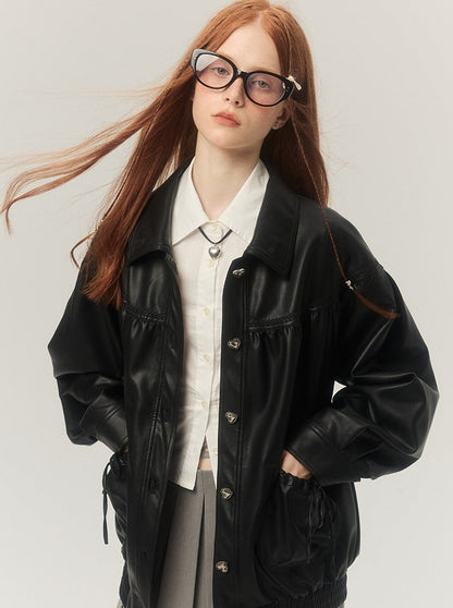 Bow Biker Leather Jacket