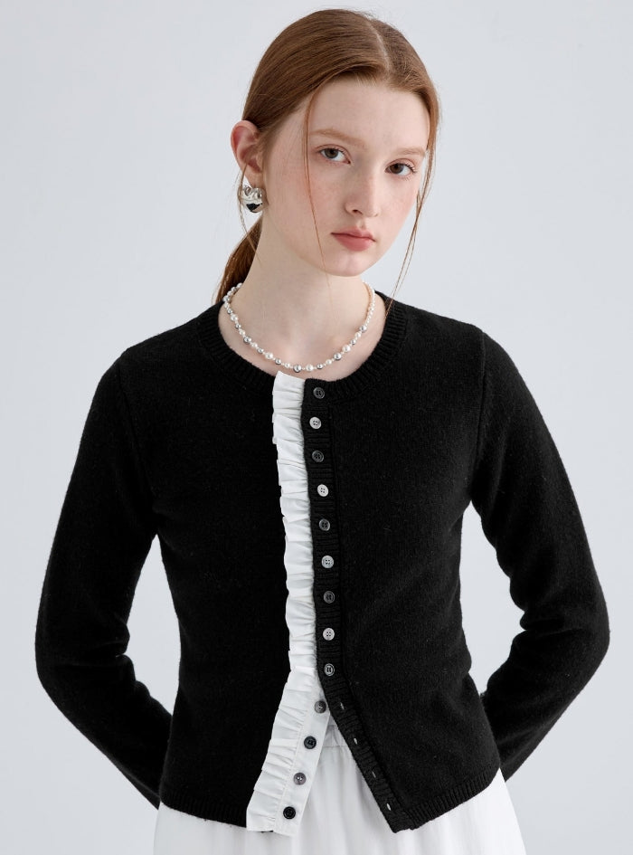 Black Lace Knitted Tops