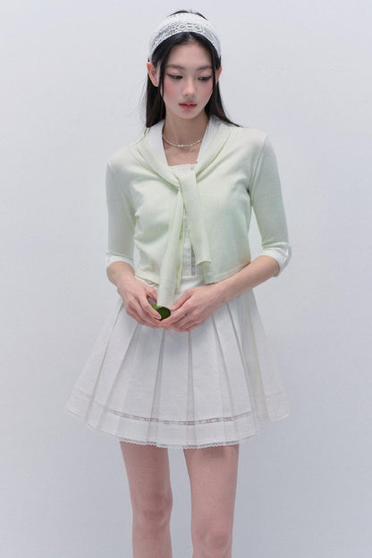 Lace-Up Knit Crop Top