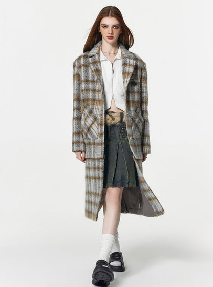 Midi Plaid Blazer Jacket