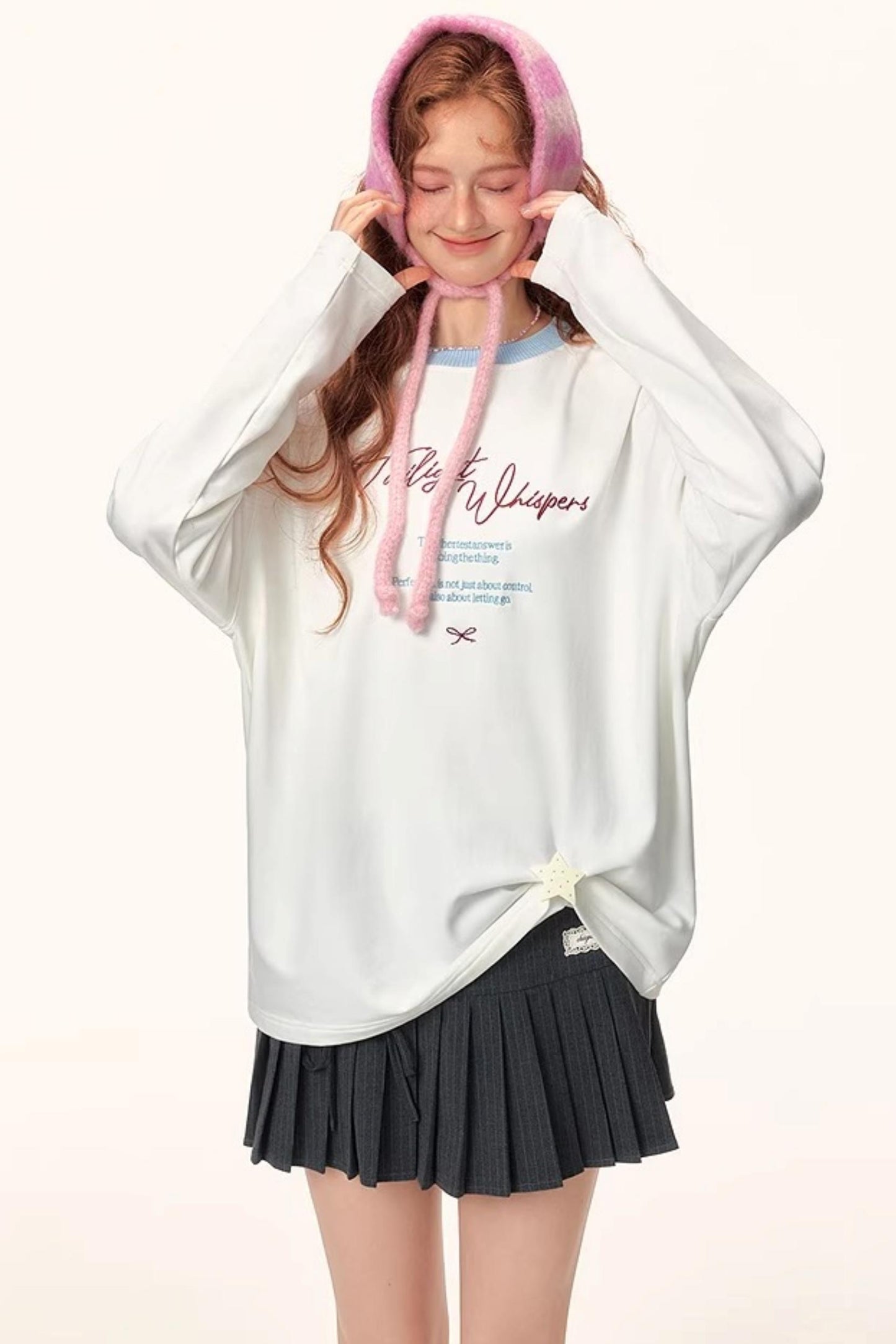 Color-Blocked Letter Print Top