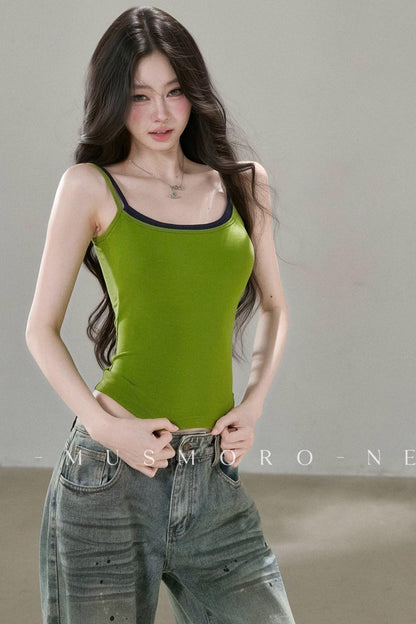 Contrasting Mesh Camisole Top