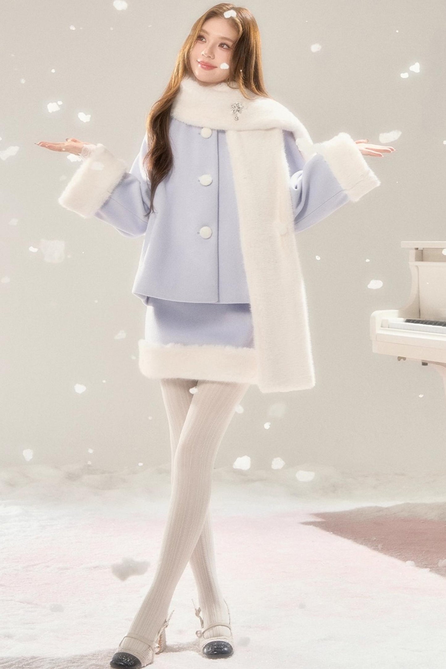 Hokkaido Tweed Coat and Skirt Set-Up