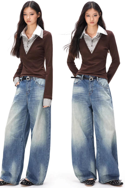 Retro Strick-Lagenlook-Top