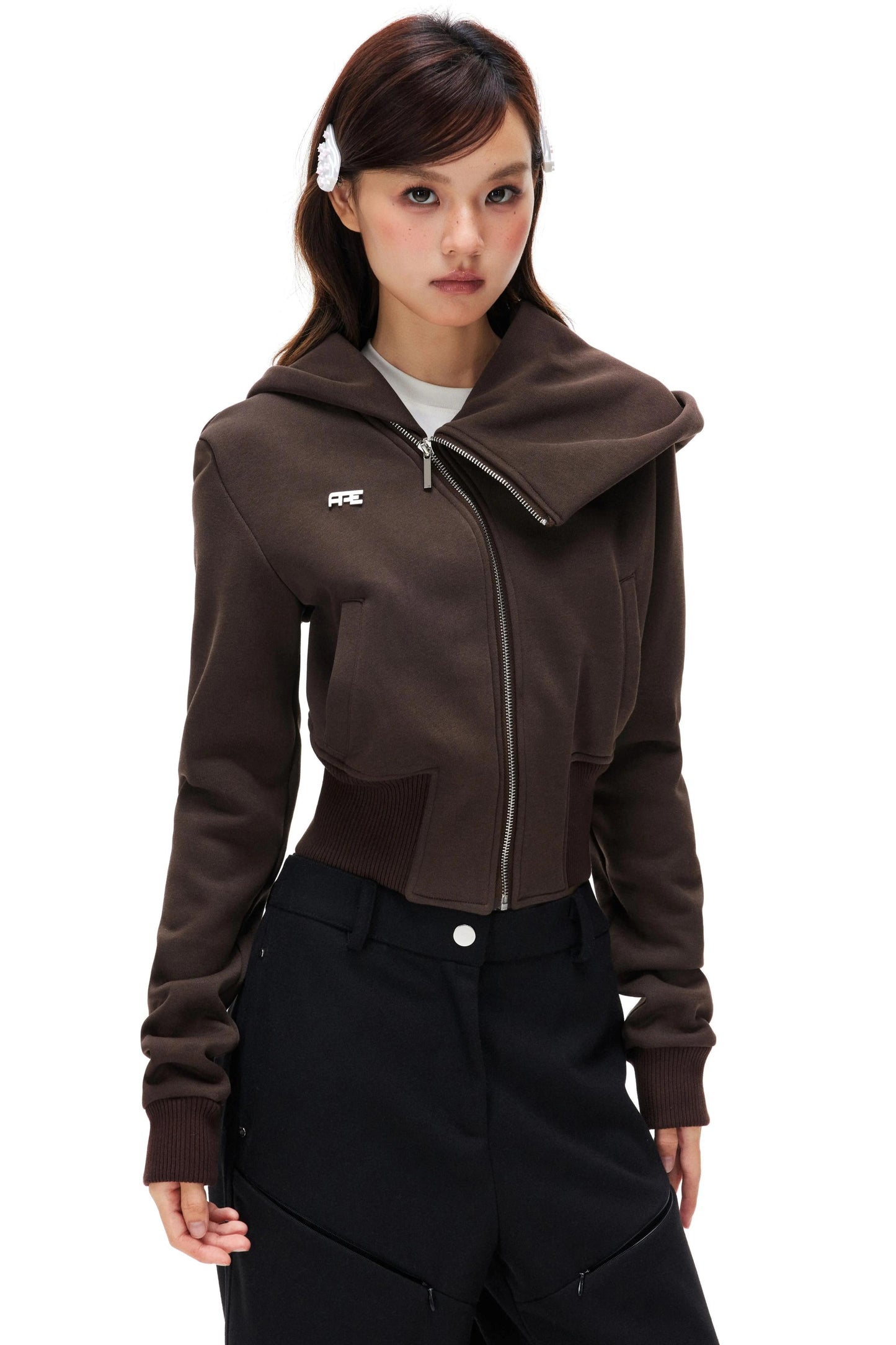 Diagonal Placket Fleece Jacket