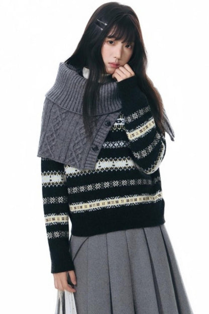 Fair Isle Jacquard Striped Sweater