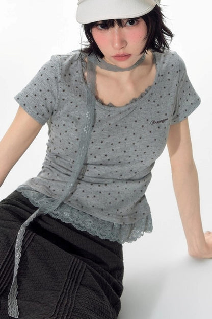 Star Lace Sweet Shirt