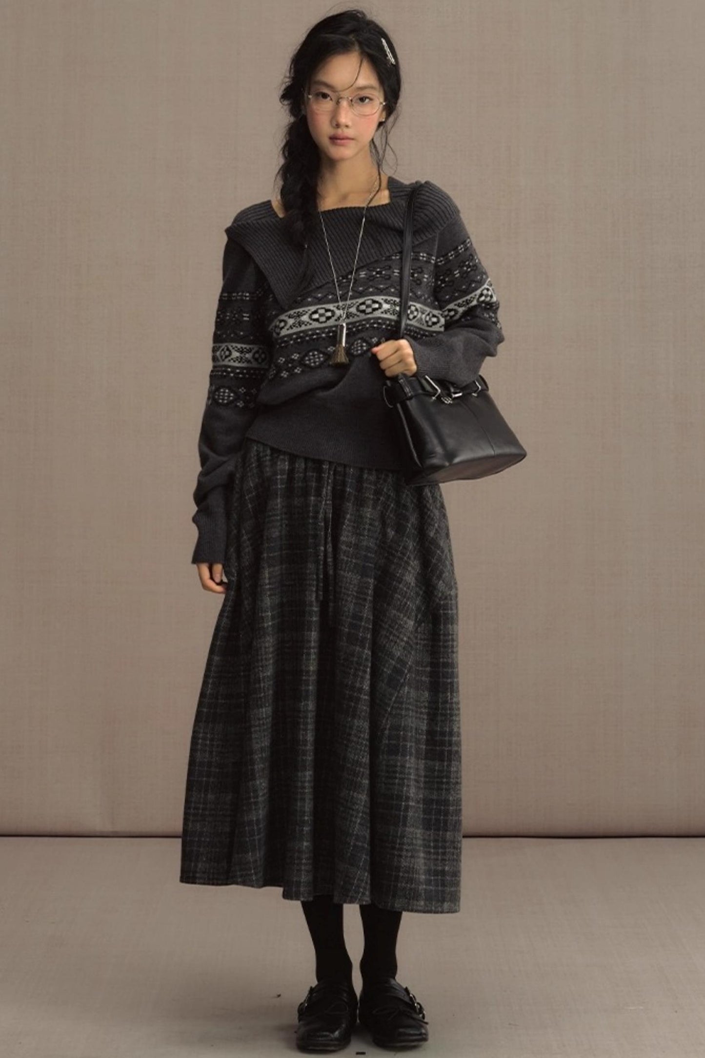 Nordic Preppy Style Fair Isle Sweater