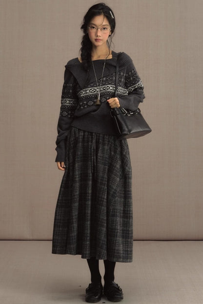 Nordic Preppy Style Fair Isle Sweater