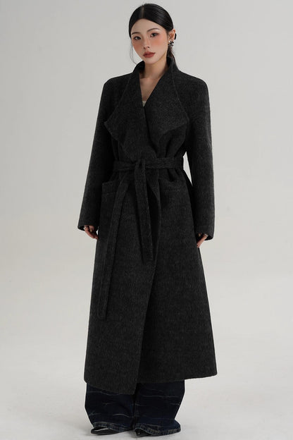 Charcoal Black Wool Coat