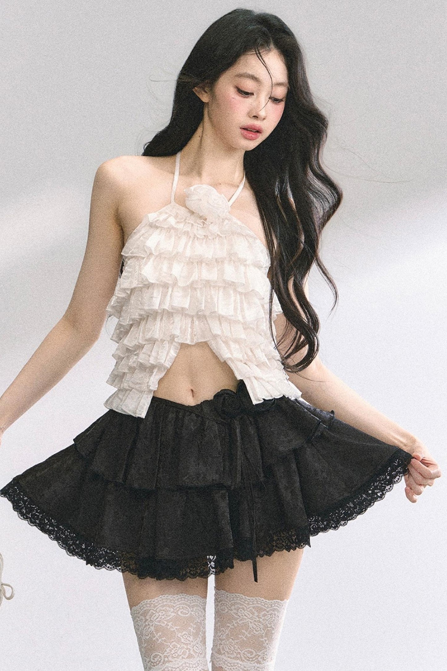 Floral Lace Bustier Skirt