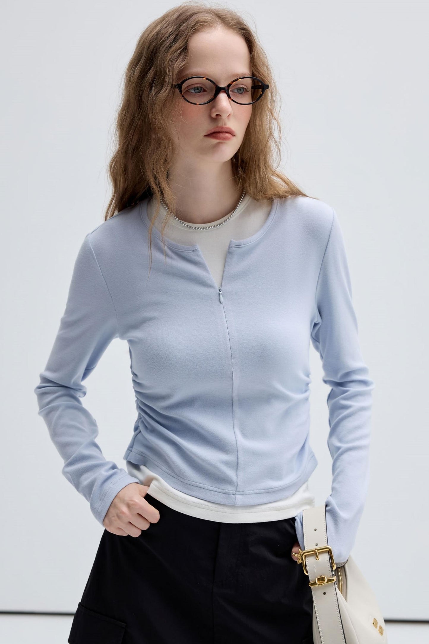 Slim Contrast Long Sleeve T-Shirt