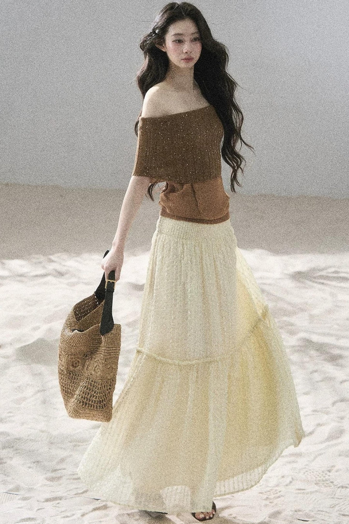 Youthful Off-Shoulder Knit Top