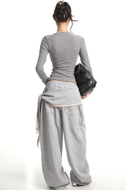 Wide-Leg Sweatpants