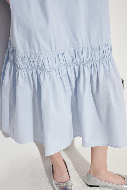 Summer Blue Drawstring Dress