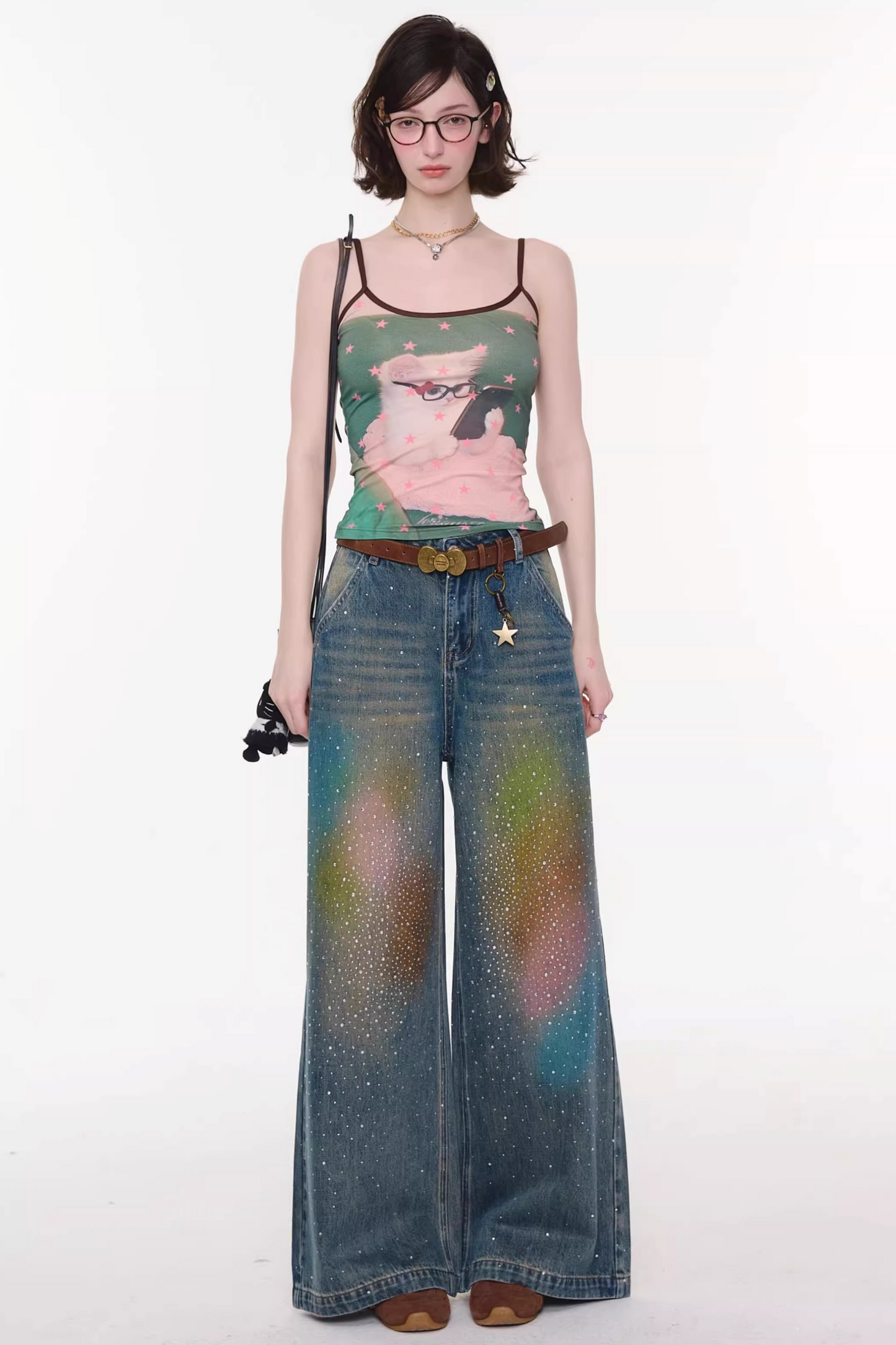 Gradient Rainbow Denim Pants
