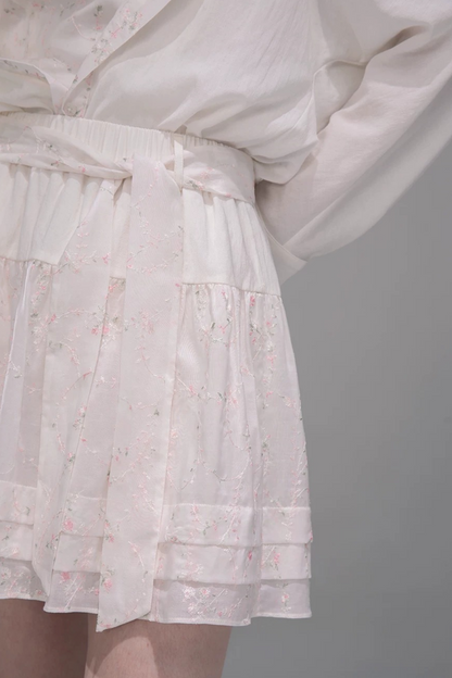 Completo Camicia e Gonna Ricamata in Lyocell