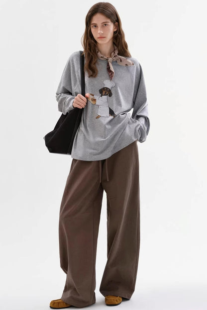 Lyocell Loose Printed Long Sleeve T-Shirt