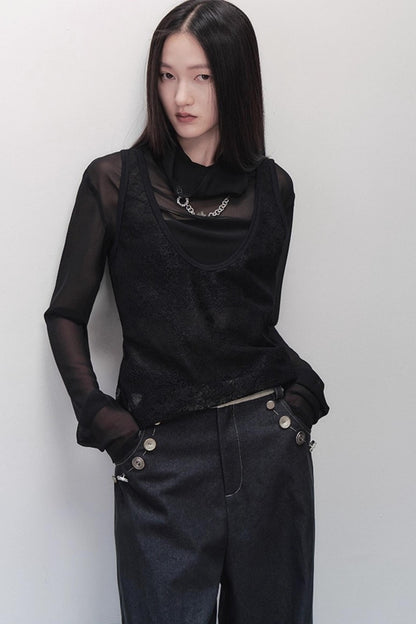 Sparse Shadow Lace Top