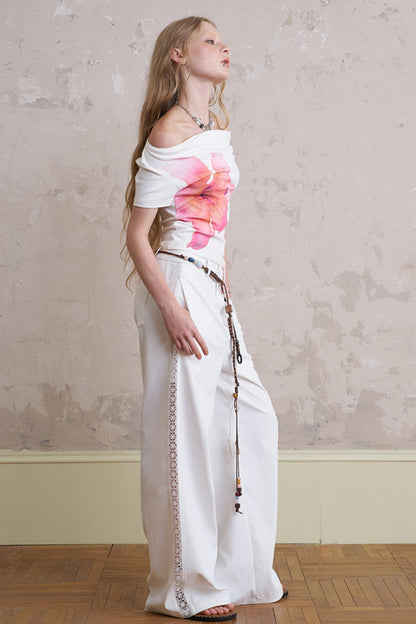 Summer Lace-Up Casual Pants