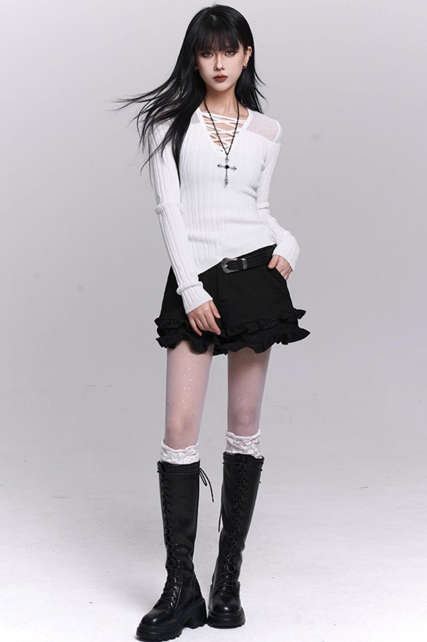 Unique Black Knit Top